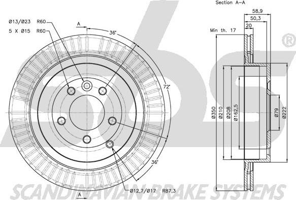 SBS 1815204029 - Тормозной диск autospares.lv