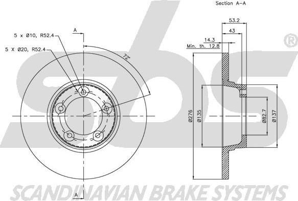 SBS 1815204021 - Тормозной диск autospares.lv