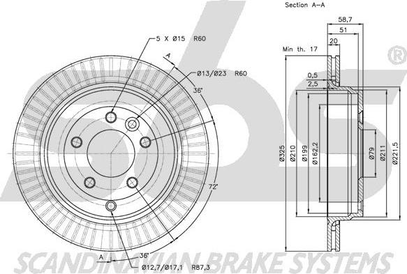 SBS 1815204028 - Тормозной диск autospares.lv