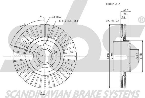 SBS 1815204849 - Тормозной диск autospares.lv