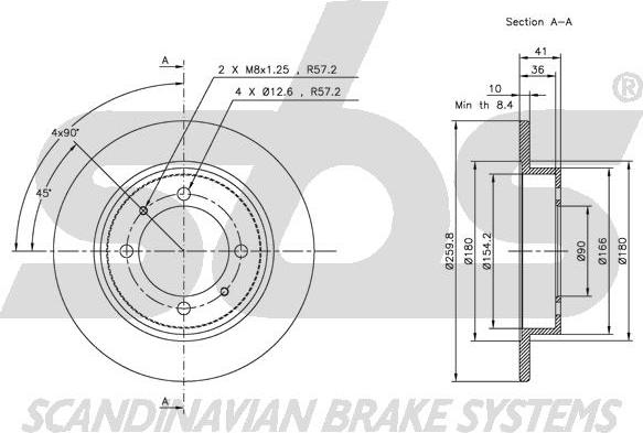 SBS 1815204840 - Тормозной диск autospares.lv