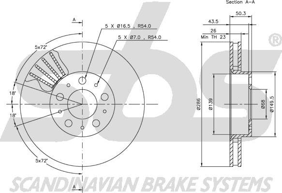 SBS 1815204841 - Тормозной диск autospares.lv