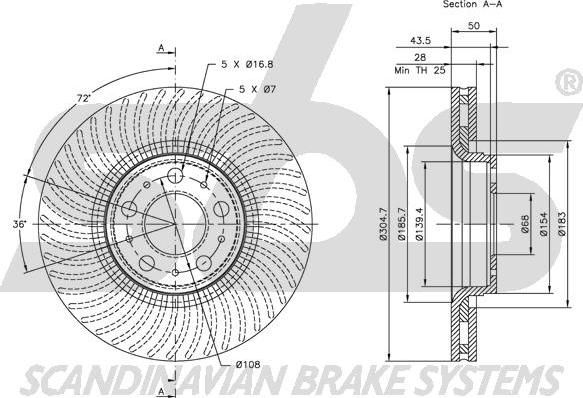 SBS 1815204842 - Тормозной диск autospares.lv