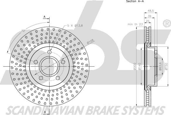 SBS 1815204864 - Тормозной диск autospares.lv