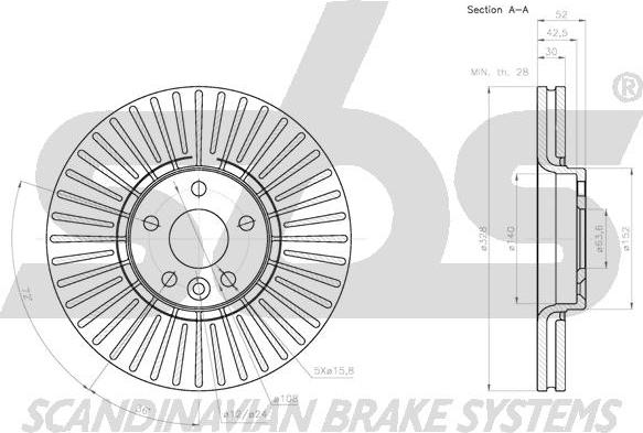 SBS 1815314860 - Тормозной диск autospares.lv