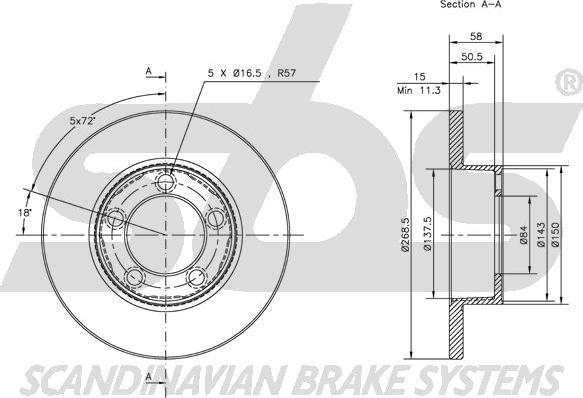 SBS 1815204801 - Тормозной диск autospares.lv