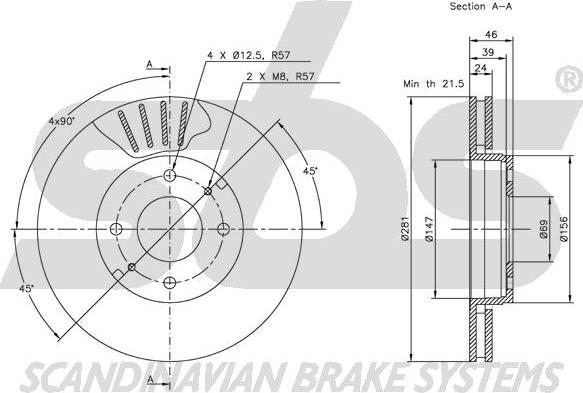 SBS 1815204839 - Тормозной диск autospares.lv