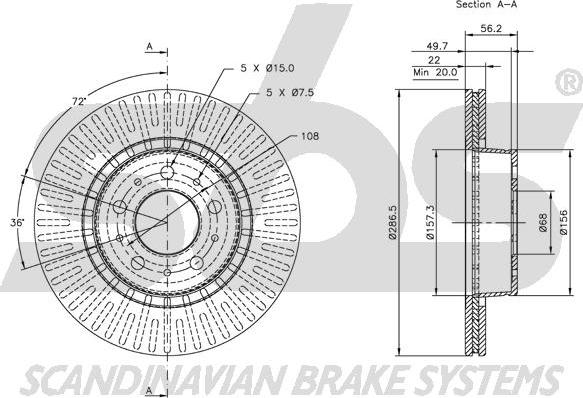 SBS 1815204826 - Тормозной диск autospares.lv