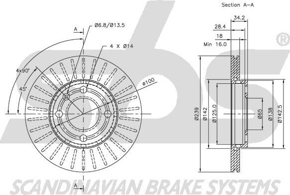 SBS 1815204756 - Тормозной диск autospares.lv