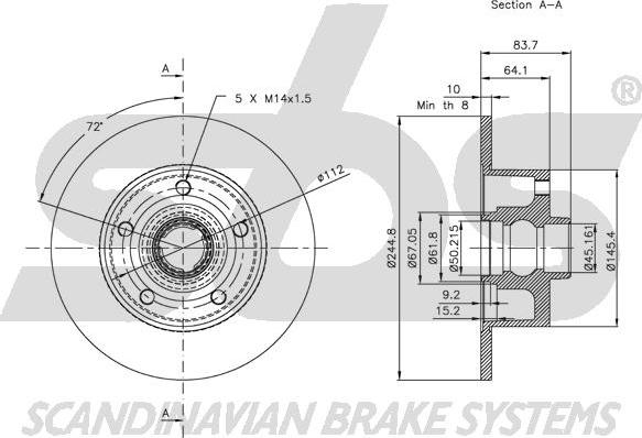 SBS 1815204757 - Тормозной диск autospares.lv