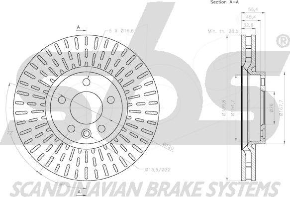 SBS 18152047142 - Тормозной диск autospares.lv