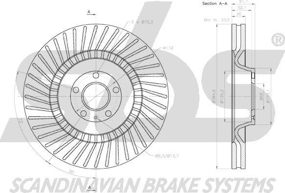 SBS 18152047159 - Тормозной диск autospares.lv