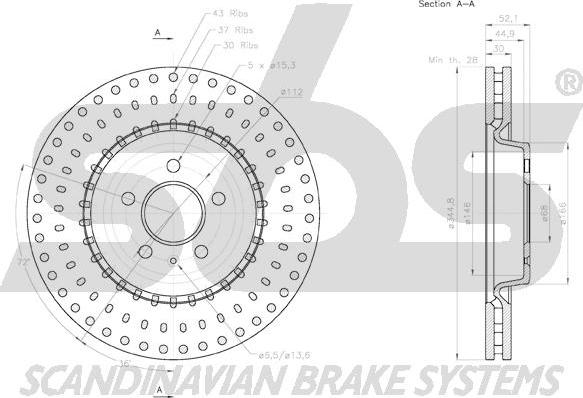 SBS 18153147154 - Тормозной диск autospares.lv