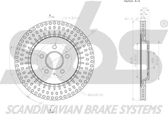 SBS 18152047156 - Тормозной диск autospares.lv