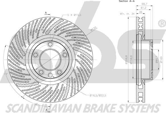 SBS 18153147151 - Тормозной диск autospares.lv