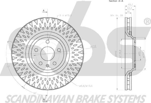 SBS 18152047162 - Тормозной диск autospares.lv