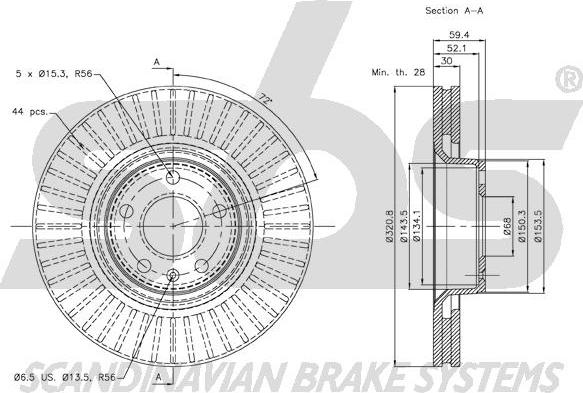 SBS 18153147100 - Тормозной диск autospares.lv