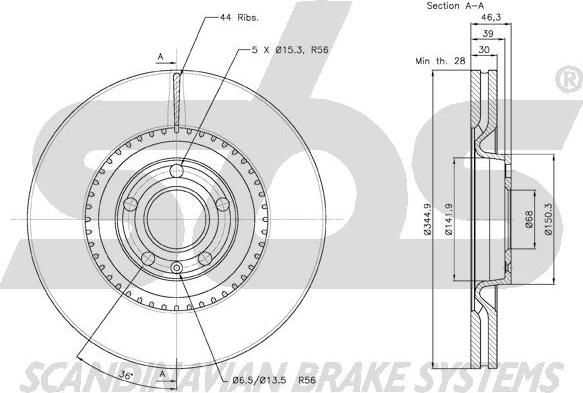 SBS 1815.2047112 - Тормозной диск autospares.lv