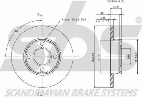 SBS 1815314718 - Тормозной диск autospares.lv