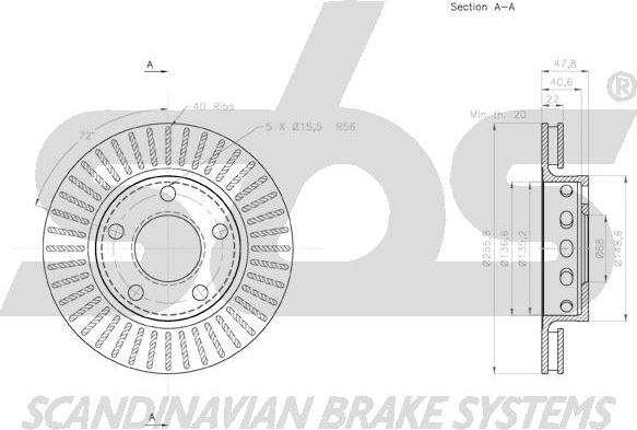 SBS 1815.2047131 - Тормозной диск autospares.lv