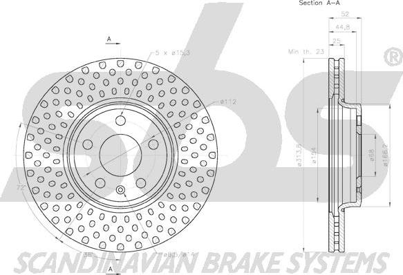 SBS 18153147132 - Тормозной диск autospares.lv