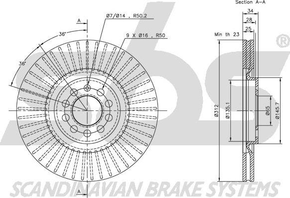 SBS 1815204774 - Тормозной диск autospares.lv