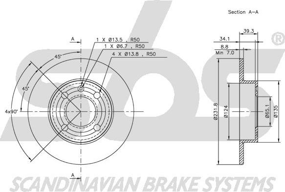 SBS 1815314771 - Тормозной диск autospares.lv