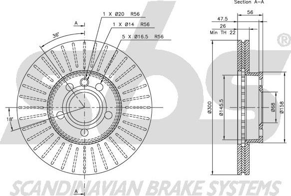 SBS 1815204772 - Тормозной диск autospares.lv