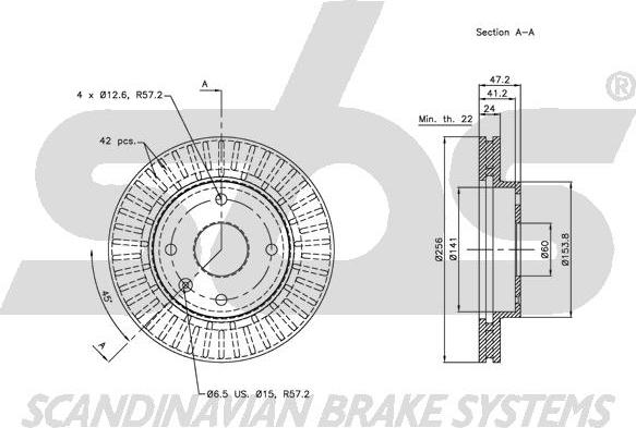 SBS 1815205009 - Тормозной диск autospares.lv