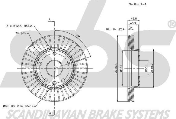 SBS 1815205006 - Тормозной диск autospares.lv