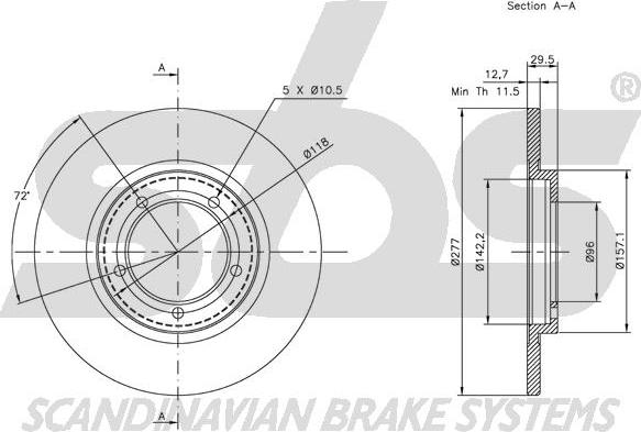 SBS 1815205107 - Тормозной диск autospares.lv