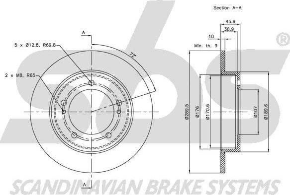 SBS 1815205201 - Тормозной диск autospares.lv