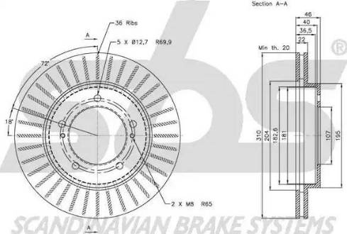 SBS 1815315215 - Тормозной диск autospares.lv