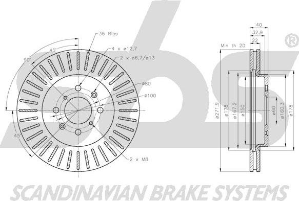 SBS 1815205236 - Тормозной диск autospares.lv