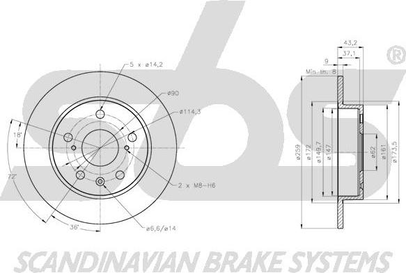 SBS 1815315232 - Тормозной диск autospares.lv