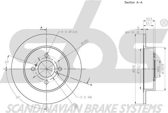 SBS 1815315229 - Тормозной диск autospares.lv