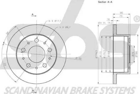 SBS 1815311945 - Тормозной диск autospares.lv