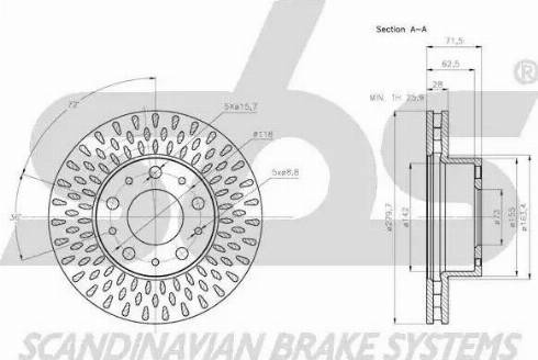 SBS 1815311942 - Тормозной диск autospares.lv