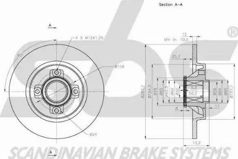 SBS 1815201951 - Тормозной диск autospares.lv