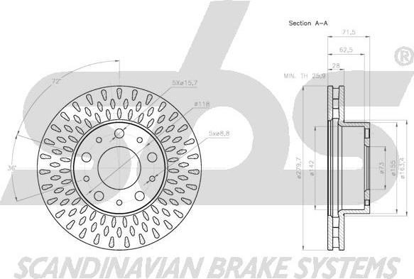 SBS 1815201958 - Тормозной диск autospares.lv