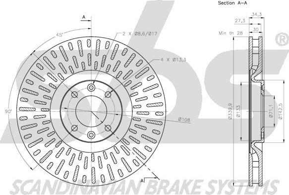 SBS 1815311953 - Тормозной диск autospares.lv