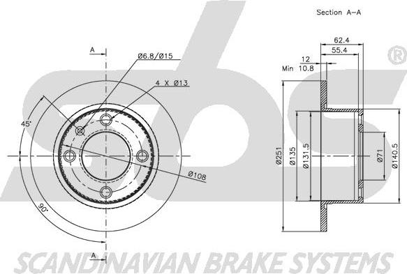 SBS 1815201924 - Тормозной диск autospares.lv