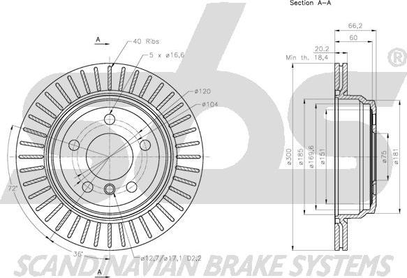 SBS 1815311597 - Тормозной диск autospares.lv