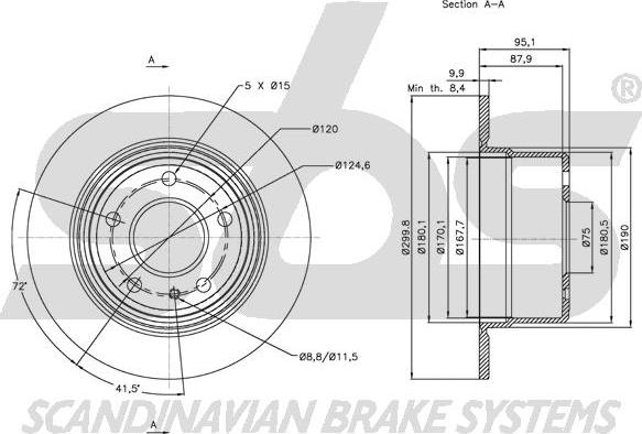 SBS 1815201552 - Тормозной диск autospares.lv