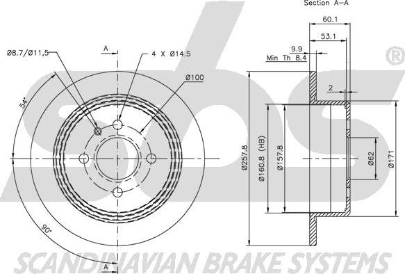 SBS 1815201510 - Тормозной диск autospares.lv