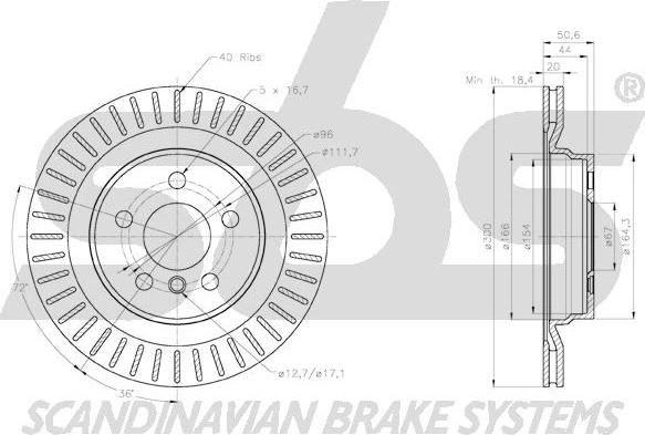 SBS 18153115117 - Тормозной диск autospares.lv