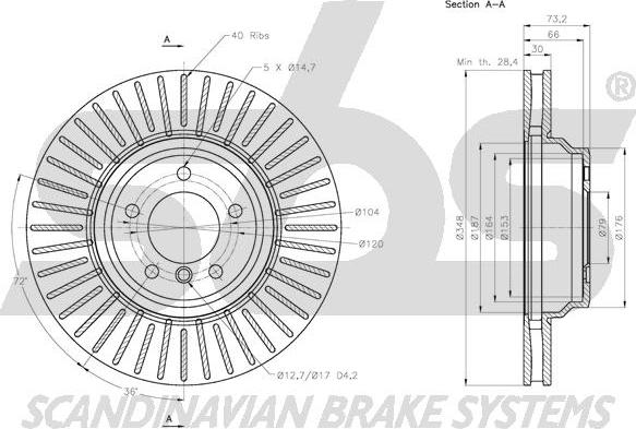 SBS 1815311580 - Тормозной диск autospares.lv