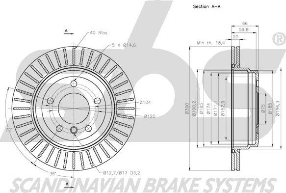 SBS 1815.201581 - Тормозной диск autospares.lv