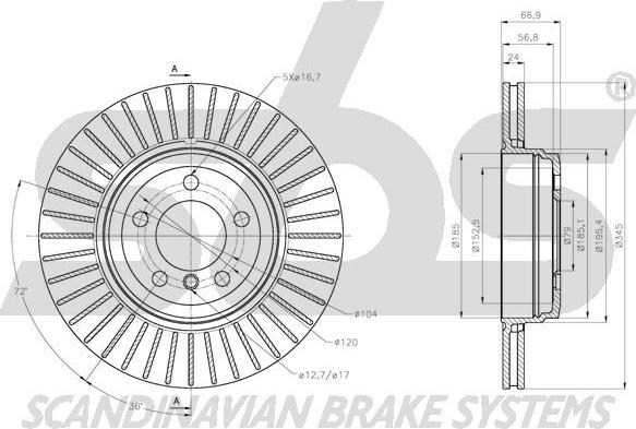 SBS 1815311579 - Тормозной диск autospares.lv