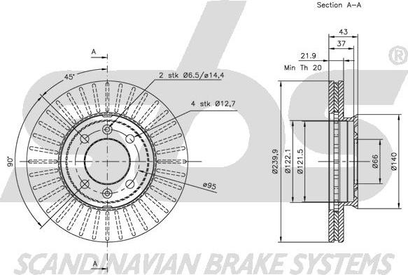 SBS 1815201212 - Тормозной диск autospares.lv